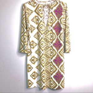 Ruby Rd., Purple and Green, Knee-Length Shift Dress